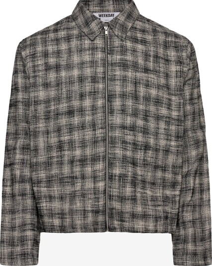 Weekday Adde Zip Slub Shirt BLACK XS