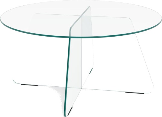 Ryvos salongbord i glass 80 cm rundt - Krystallklar