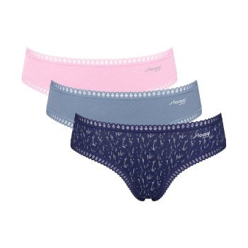 Sloggi Truser 3P GO Crush Hipster Briefs Multi colour 2 bomull Large Dame