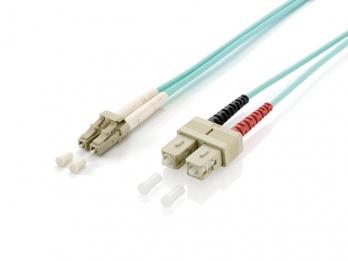 EQUIP LWL Patchkabel LC->SC  3.00m Multimode Duplex OM3 turq