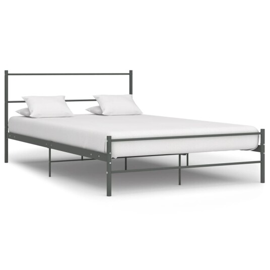 vidaXL Sengeramme grå metall 120x200 cm