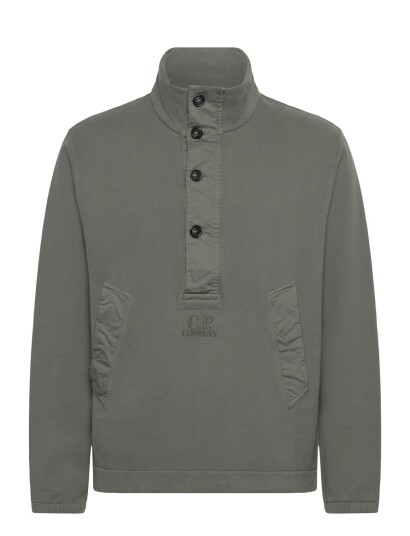 C.P. Company Logo Embroidered Sweatshirt Khaki green S C.P. Company Logo Embroidered Sweatshirt Khaki green S