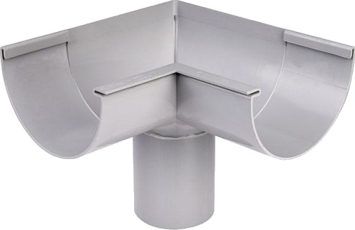 Plastmo 12" innvendig gjæring 90° med Ø75mm tut, grå