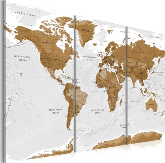 Bilde World Map White Poetry 120x80 Artgeist sp. z o. o.