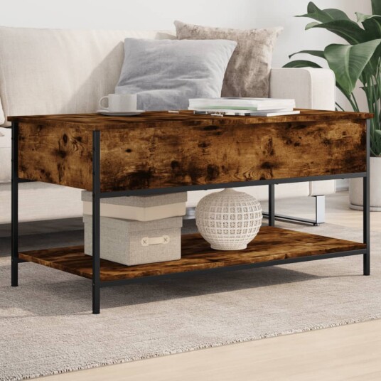  Salongbord røkt eik 100x55x50 cm konstruert tre og metall 8721012478879