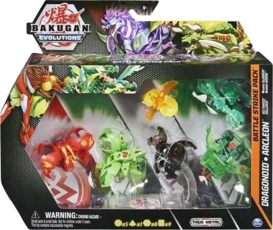 Bakugan Evolutions Battle Strike Sett 6 Figurer 9 Kort Dragonoid Og Arcleon
