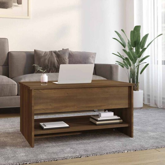 vidaXL Salongbord brun eik 80x50x40 cm konstruert tre vidaXL Salongbord brun eik 80x50x40 cm konstruert tre