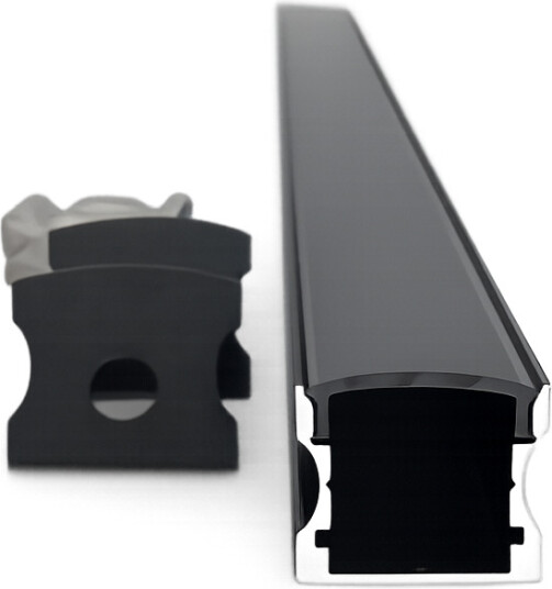 NP Aluprofil Sort For LED-Stripe 1715 17x15mm 2m