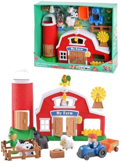 Playgo Bondegård Med Silo Gårdslek Med Dyr Og Tilbehør 16 Deler Playgo Bondegård Med Silo Gårdslek Med Dyr Og Tilbehør 16 Deler