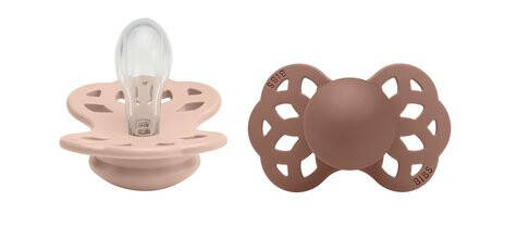 BIBS® Smokk Infinity symmetrisk smokk 6-18 måneder Blush & Woodchuck 2 stk.