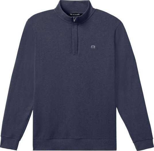 Travis Mathew Cloud Quarter Zip 2.0 Golfgenser herre Heather Blue Large