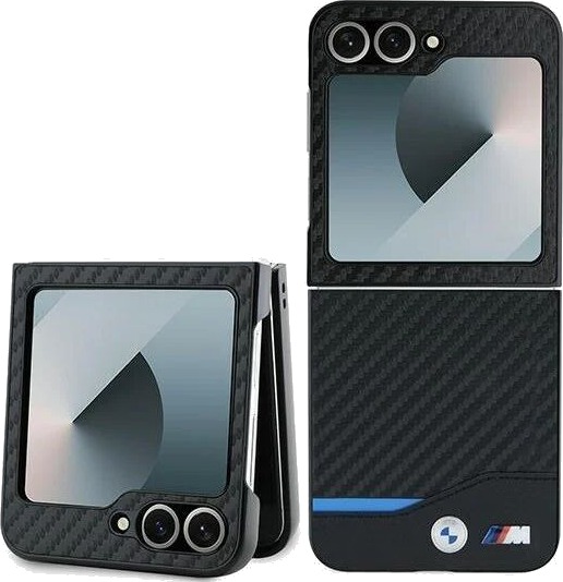 BMW Carbon Blue Line Case for Samsung Galaxy Z Flip 6 Black
