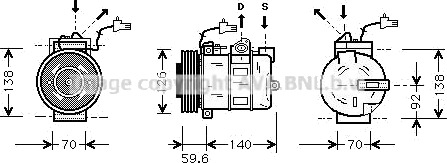 AC kompressor PRASCO SBAK054