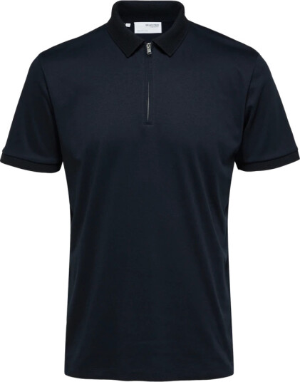 Selected Homme Selected Homme Fave Zip Short Sleeve Polo Blå XL