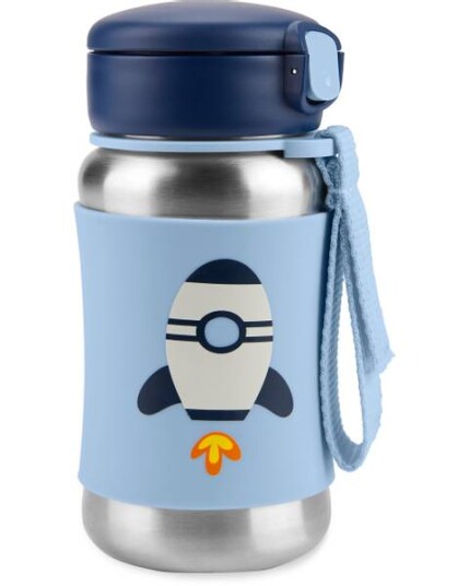 Skip Hop Spark Style Sportsflaske Rakett 350 ml med Sugerør og Lukkbar Lokk Blå Skip Hop Spark Style Sportsflaske Rakett 350 ml med Sugerør og Lukkbar Lokk Blå