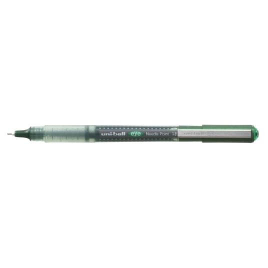 Kulepenn Uni-Ball Eye Ub-167, Fin, Nålespiss, Skrivefarge Grønn - (12 Stk.)