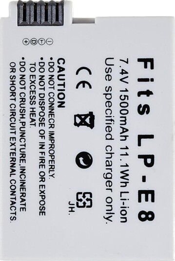 LP-E8 batteri til Canon EOS 550D/600D/650D/700D/60D osv