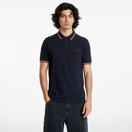 T skjorte FRED PERRY Twin Tipped Fred Perry Shirt Nvy/ Swht/ Bntred L Navy Snow white T skjorte FRED PERRY Twin Tipped Fred Perry Shirt Nvy/ Swht/ Bntred L Navy Snow white