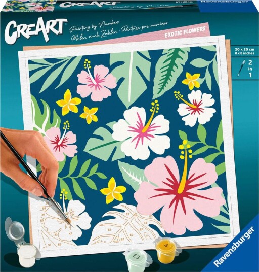 Ravensburger CreArt Mal etter nummer 12+ år Eksotiske blomster