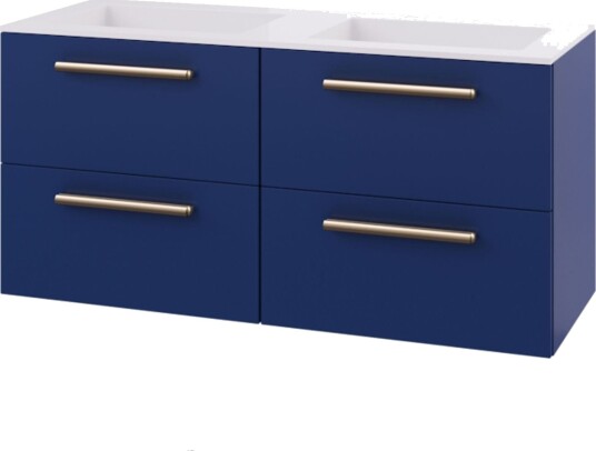 Linn Bad Ingrid D45cm Servantskap Blå / 120cm Dobbel 4skuff Linn Bad Ingrid D45cm Servantskap Blå / 120cm Dobbel 4skuff