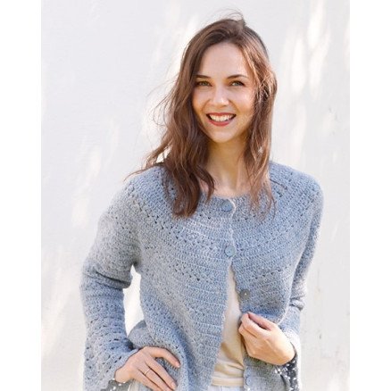 Spring Renaissance Cardigan by DROPS Design Cardigan Hekleoppskrift str S XXXL