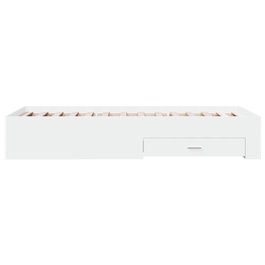 Sengeramme med skuffer hvit 90x200 cm konstruert tre 8721102620799
