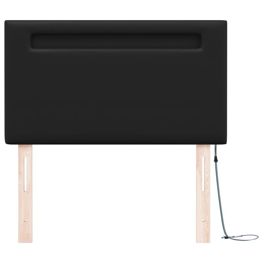 Sengegavl Enkel Design Svart 100 cm Imitert Lær