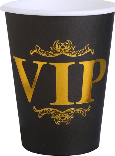 Santex Pappkopper VIP Svart Gull 10-pakning 6778 0-11