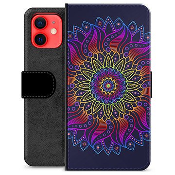iPhone 12 mini Premium Lommebok-deksel Fargerik Mandala