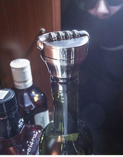 Flaske Lås til Vin og Sprit i Rustfritt Stål Kommer i Gaveeske Flaske Lås til Vin og Sprit i Rustfritt Stål Kommer i Gaveeske