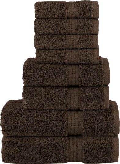 vidaXL Premium håndklesett 8 deler SOLUND brun 600 g/m2 vidaXL Premium håndklesett 8 deler SOLUND brun 600 g/m2