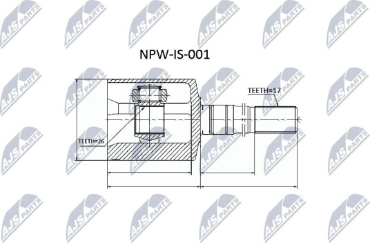 Nty Drivknute drivaksel NTY NPW IS 001