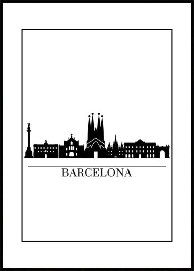 Barcelona Skyline Plakat Plakat / 70x100cm