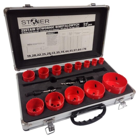 Stoner Bi-Metal Hulsave med Aluminiumkoffert - 17 stk