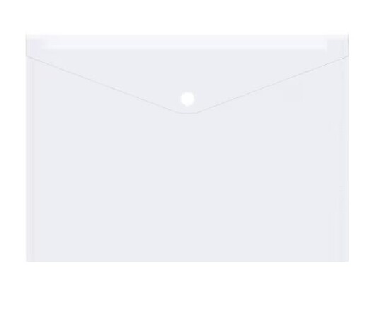 Plastmappe PP A4 transparent m/klap og trykknap 10 stk.