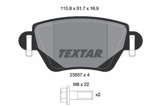 Bremseklosser TEXTAR 2355702 Bremseklosser TEXTAR 2355702