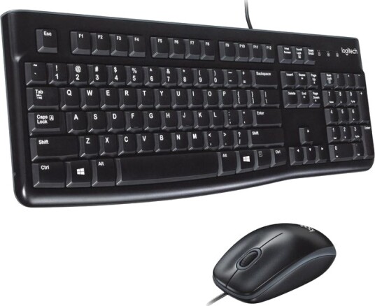 Logitech MK120 Desktop - CH - Tastatur & Mussett - Sveitsisk - Svart