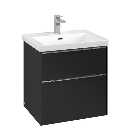 Villeroy & Boch Subway 3.0 Servantskap m/2 skuffer 572x576x478 mm Vulkansort Matt
