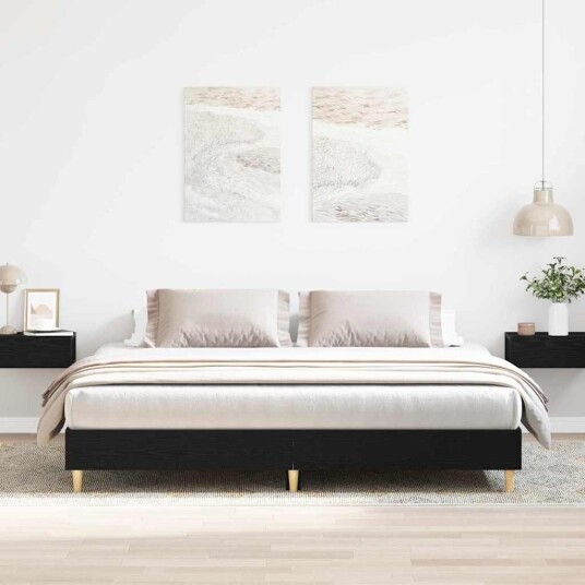 Sengramme Svart Eik 200x200 cm Ingeniørt Tre Sengramme Svart Eik 200x200 cm Ingeniørt Tre
