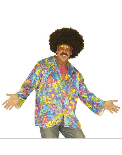 Hippie Kostyme Skjorte Flerfarget