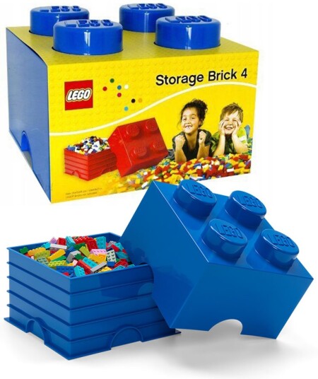 LEGO Storage Brick 4 oppbevaringsboks med lokk 25 x 25 cm bright blue LEGO Storage Brick 4 oppbevaringsboks med lokk 25 x 25 cm bright blue