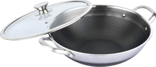Northix Wokkjele i rustfritt stål non-stick