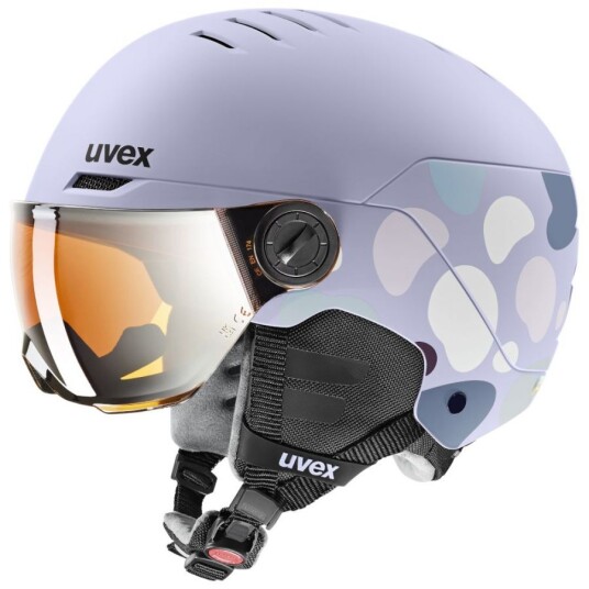 Uvex Rock JR Visor Skihjelm med Visir Junior Cool Lavender Abstract Matt 51-55cm