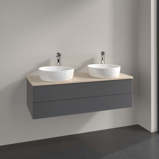 Villeroy & Boch  Antao Servantskap med 2 skuffer 120x50x36 cm m/lys Antrasitt/Crème