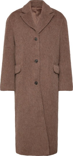 Weekday Oversized Wool Blend Coat Brown S Weekday Oversized Wool Blend Coat Brown S