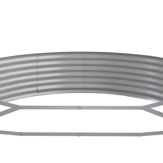 vidaXL Plantekasse pulverlakkert stål 600x140x36 cm sølv