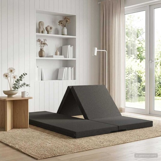vidaXL Sammenleggbar sofabed 140 x 67 x 15 cm Mørkegrå vidaXL Sammenleggbar sofabed 140 x 67 x 15 cm Mørkegrå