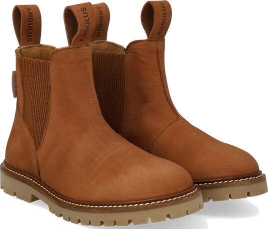 ANGULUS Booties Flat With Elastic Brown 33