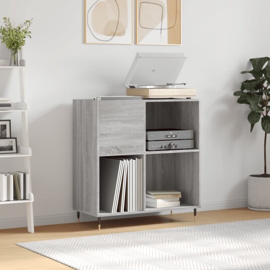 Hifi benk grå sonoma 84,5x38x89 cm konstruert tre