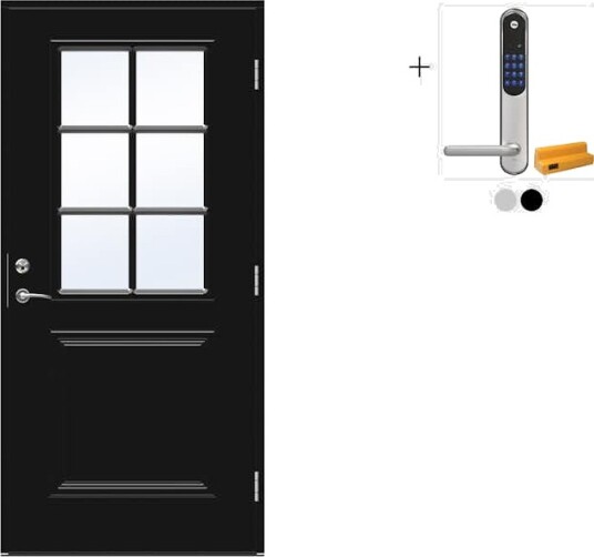 Ytterdør Swedoor Advance-Line Classic Smetana med Yale Doorman Classic Home